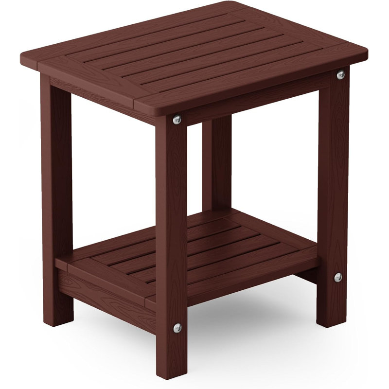 Tables de bout à double couche Adirondack, table de bout carrée haute résistante aux intempéries 16 po pour patio, piscine et porche, café