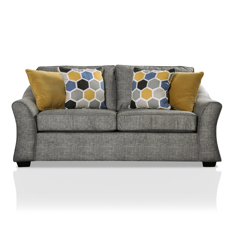 Upholstered 74'' Loveseat, Light Gray 100% Polyester