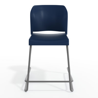 Commercial Plastic Stack Stools, Contoured Backs and Sled Bases