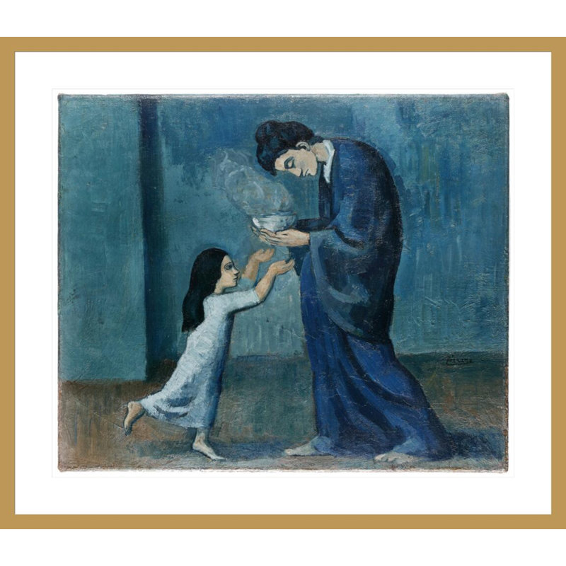 La Soupe par Pablo Picasso - estampe numérique encadrée, H 33,5 po x l 38,5 po