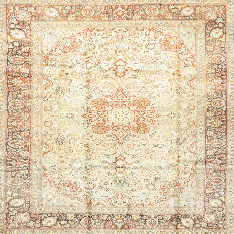 Tapis oriental beige, Carré 7 pi