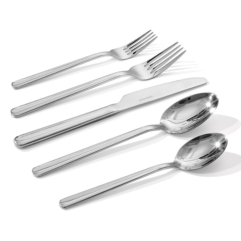 Service de couverts 30 pièces en acier inoxydable 18/10 pour 6 pièces 30 pièces, Mat satiné