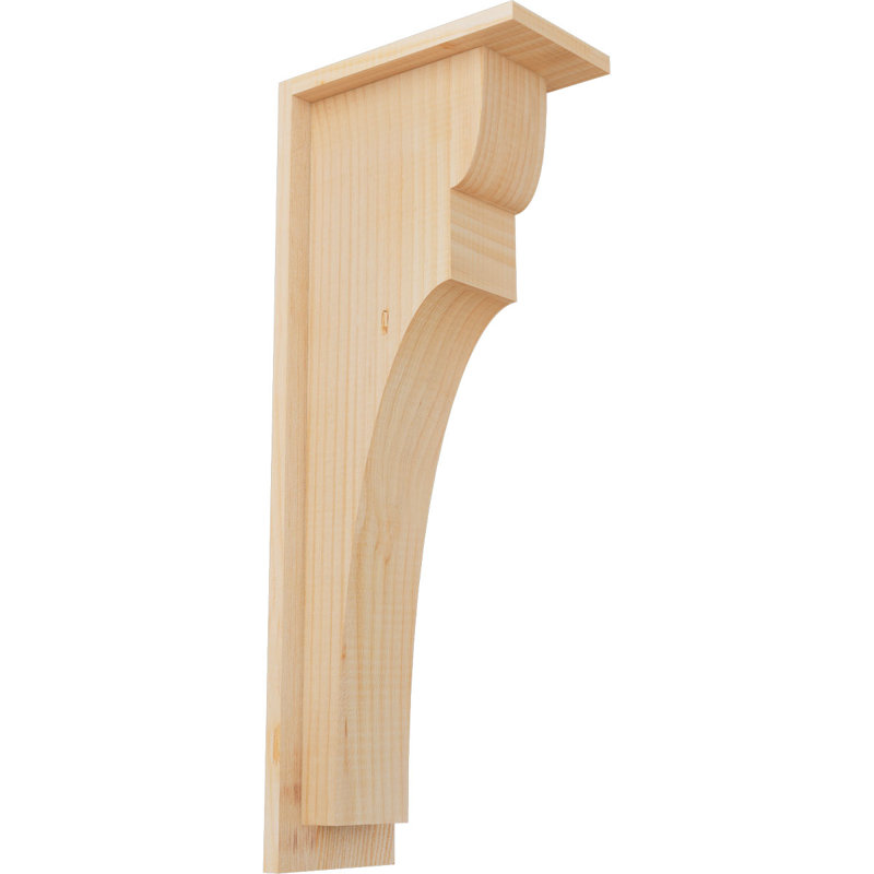 Yorktown Corbel w/Backplate, 26" H x 5.5" W x 10" D, Douglas Fir, Smooth