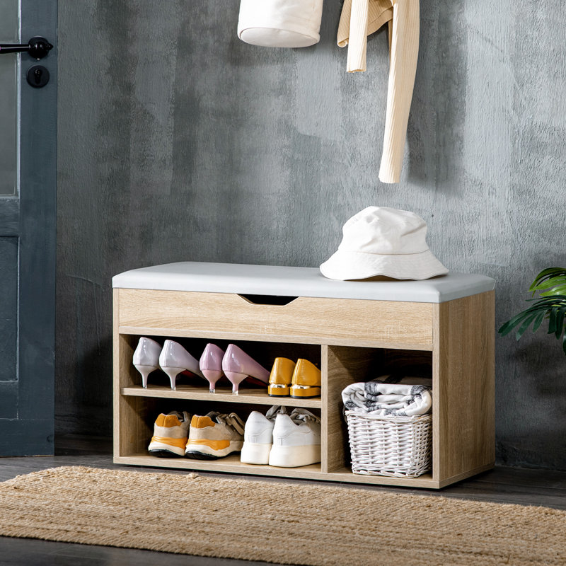 Kia Faux Leather Upholstered Storage Bench, Oak