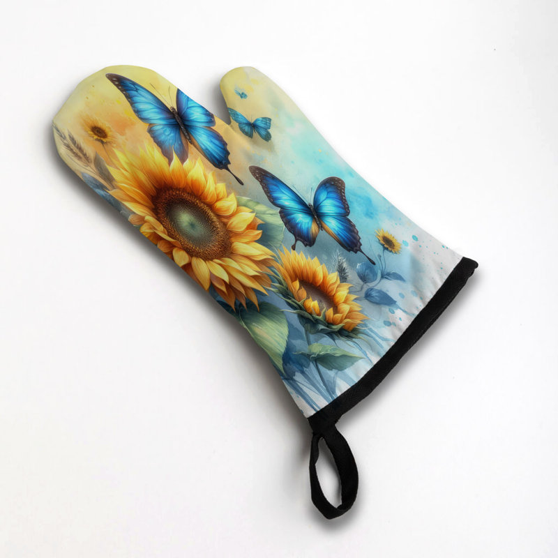 Ailes sur tournesol en coton sergé Wings on Sunflowers