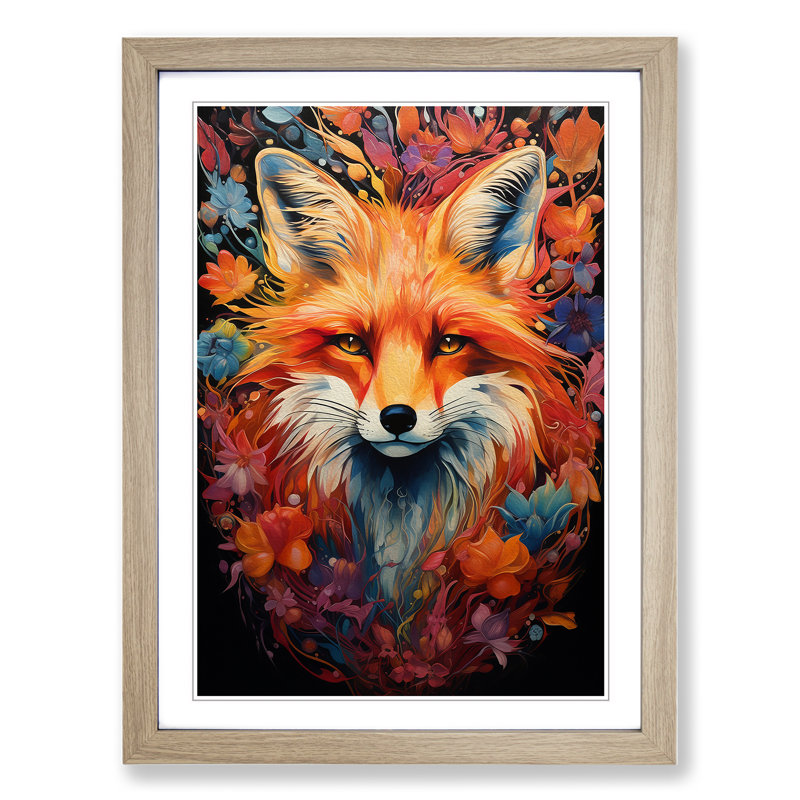 Single Picture Frame Print on Wood, 46cm H x 34cm W, Oak Framed