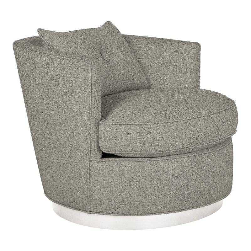 Michael Weiss 34" Bernadette Swivel Chair, Casa Blanca, Tuck Graphite