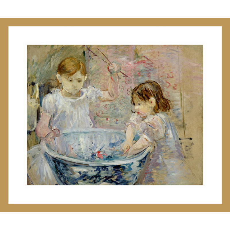 «Enfants à la vasque» par Berthe Morisot - Estampe numérique, H 20,88 po x l 29,5 po