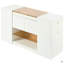 Commode de coiffeuse et armoire de rangement avec plateau en verre, tablette de présentation, 6 tiroirs