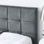 Structure de lit double en velours avec accoudoirs rembourrés confortables