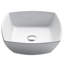 Lavabo de salle de bain carré en porcelaine blanche fine Ceramics