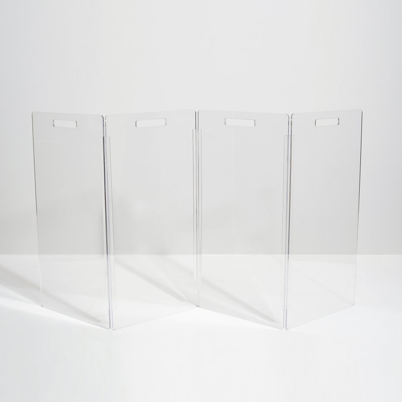 Clear Acrylic Freestanding Zig Zag Pet Gate with 4 Panels