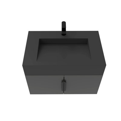 Wiktoria 30'' Single Bathroom Vanity with Solid Surface Top