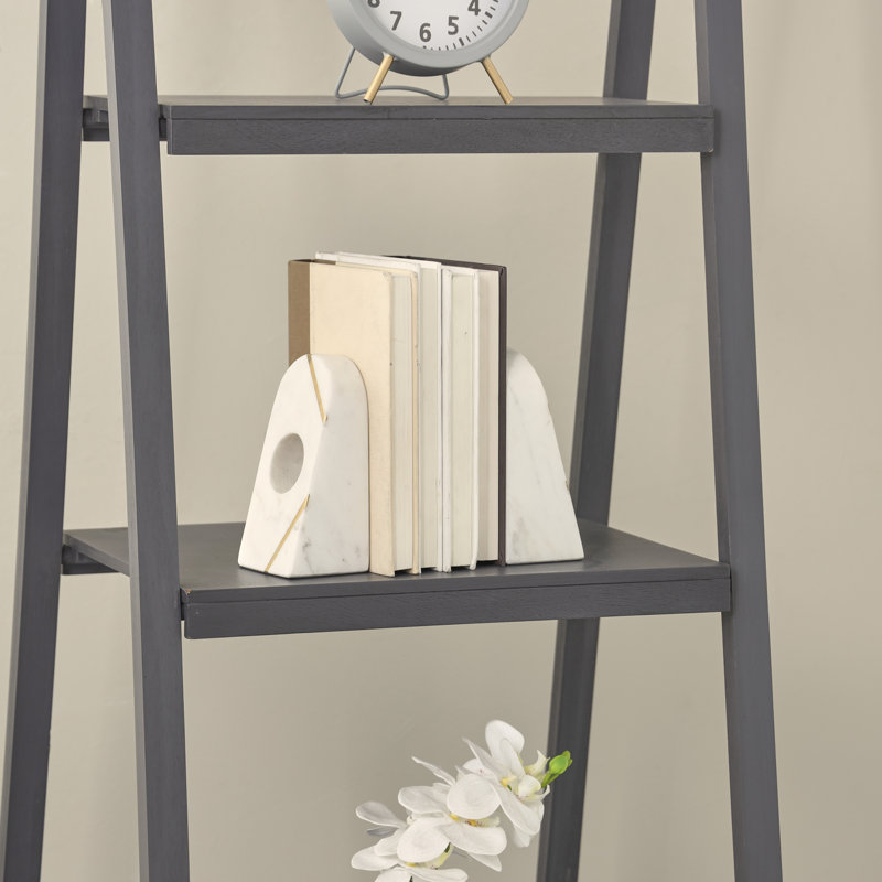 Serre-livres en marbre, Blanc