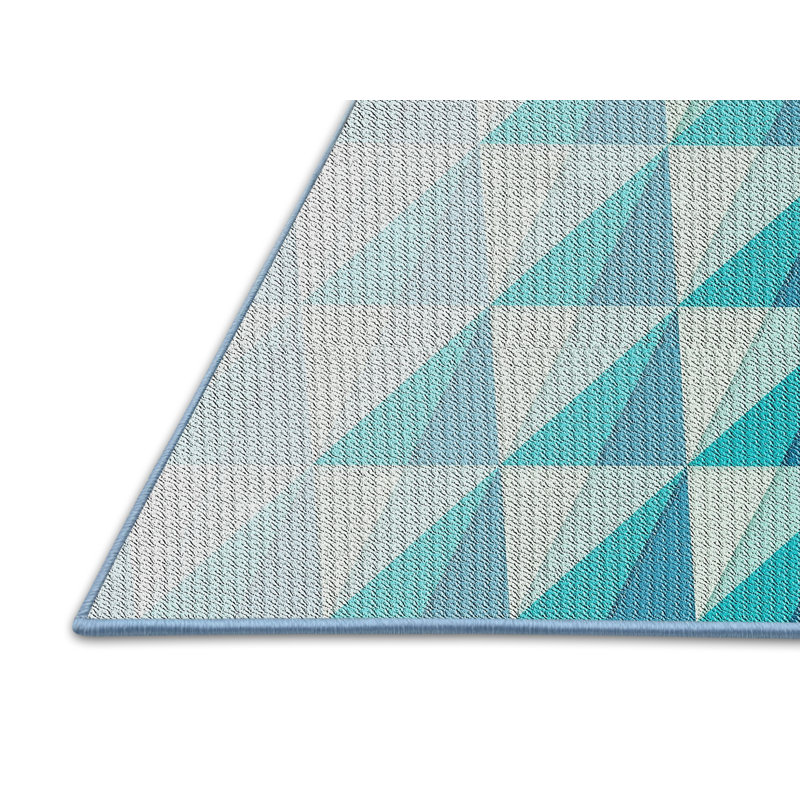 Tapis vert clair/gris/beige à motifs, Rectangle 6 pi x 9 pi