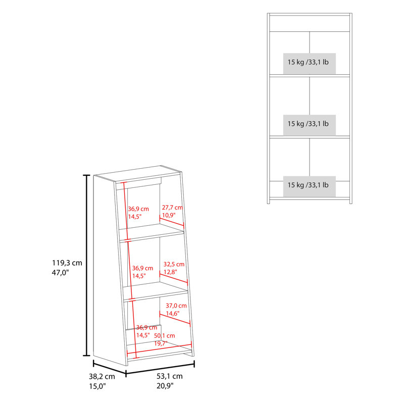 47" Bookcase In Black - Functional Storage With A Sleek Modern Look Space Versatile For Keeping Your Space Neat