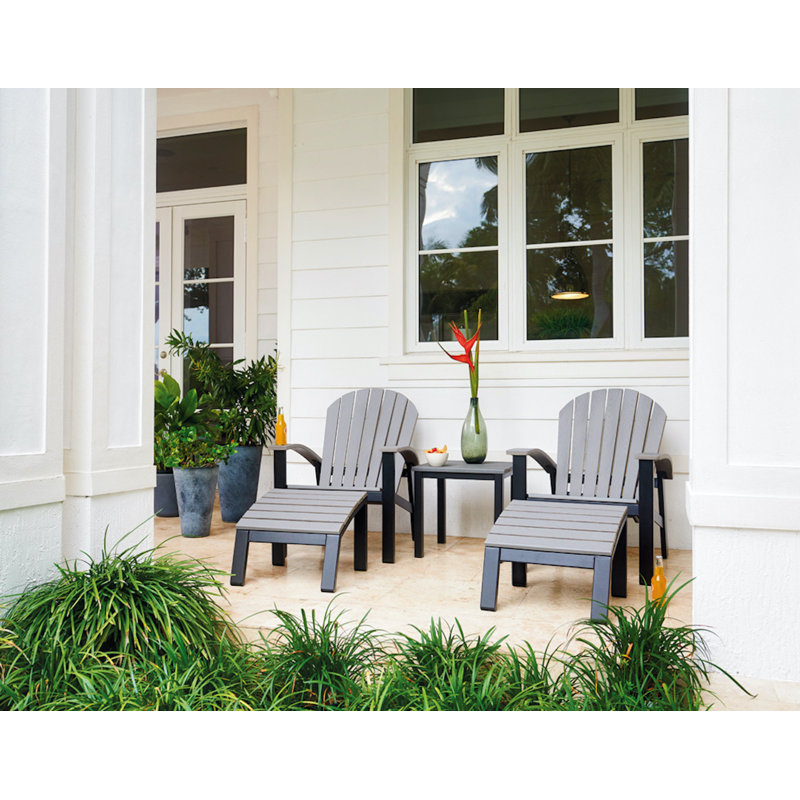 Chaise Adirondack en métal Augusto, Gris cape, Noir