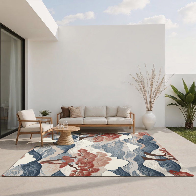 Tapis d'intérieur et d'extérieur Blooming Grace, Rectangle 1 pi 6 po x 2 pi 6 po