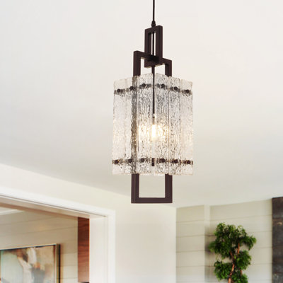 Lustre moderne noir mat simple à intensité variable, luminaire suspendu en verre ondulé suspendu au-dessus de l'îlot de cuisine pour vestibule de couloir de salle à manger de cuisine