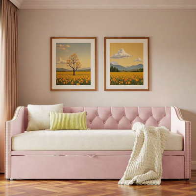 Upholstered Daybed With Pop Up Trundle by Everly Quinn