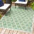 Trebol Moroccan Trellis Textured Weave Cream/Green Indoor/Outdoor Rug-869469972
