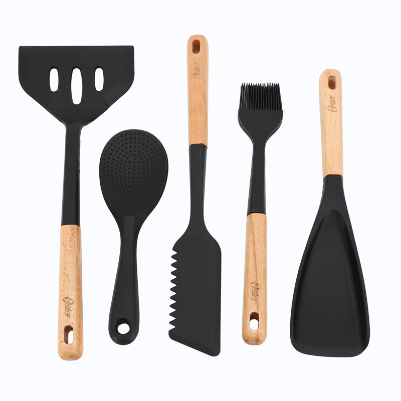 Ensemble d'outils de cuisine en bois et silicone 5 pièces Oster Marion