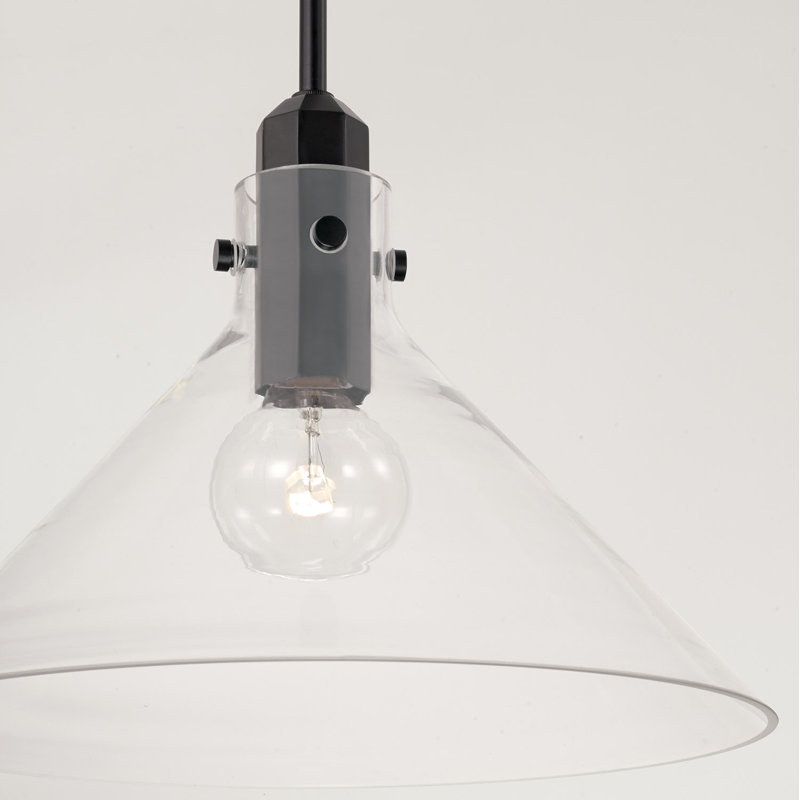 1 - Light Single Pendant, Matte Black