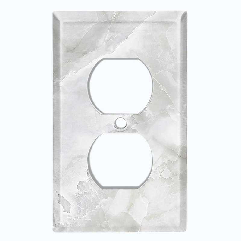 Plaque murale 1 sortie, Gris / blanc