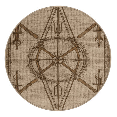 Washable Sextant motifs Nautical Area Rug