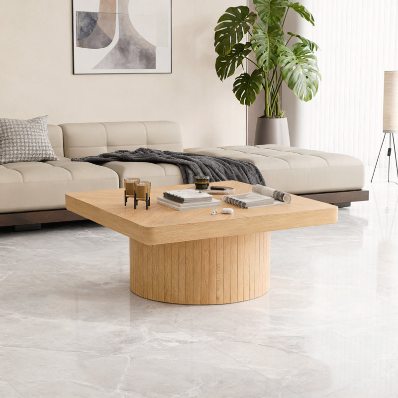 Table basse carrée 34,6 po pour le salon, Naturel