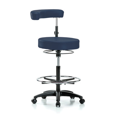 PERCH Height Adjustable Dental Stool with Procedure Arm and Foot Ring | High Bench Height 24.5-32" by Perch Chairs & Stools