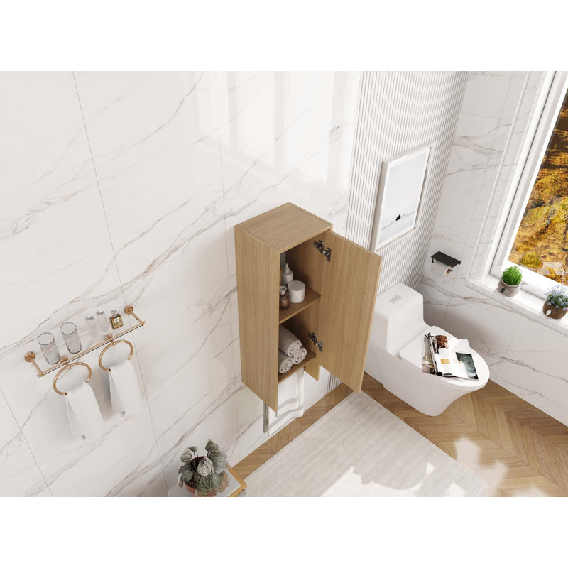 Petite armoire murale de 12 pouces avec porte à fermeture douce et porte-serviettes pour petite salle de bain, bureau et rangement