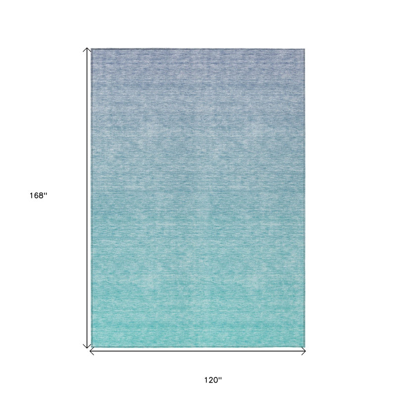 Tapis intérieur lavable extérieur bleu ciel et bleu sarcelle 10 pi x 14 pi
