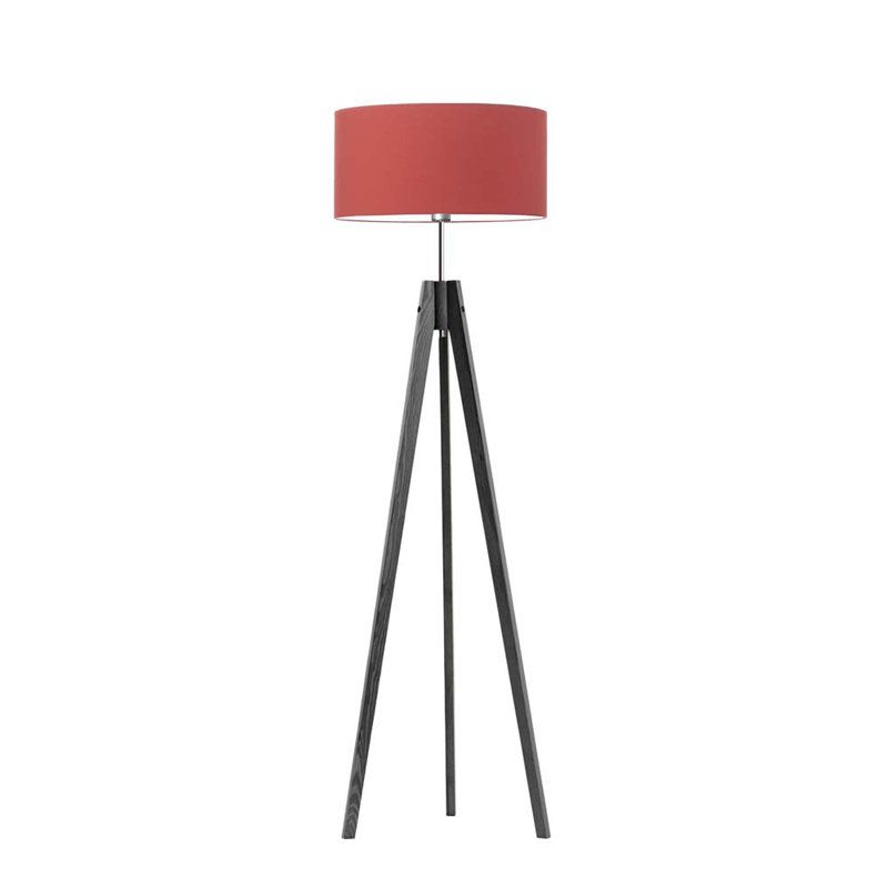 Arbutis 138cm Tripod Floor Lamp, Grey, Red