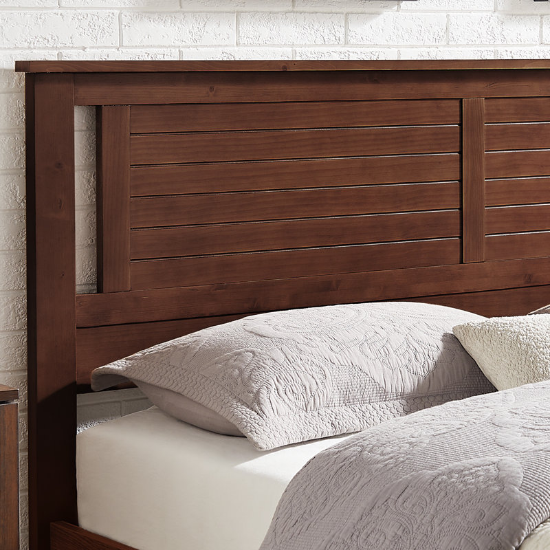 Amesbury Solid Wood Full Headboard With Horizontal Scoring, King, Walnut