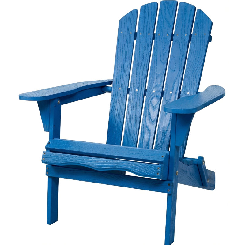 Chaise pliante en bois massif avec style, grain, bleu marine, sièges confortables pour une détente en plein air et facile à installer, côté piscine