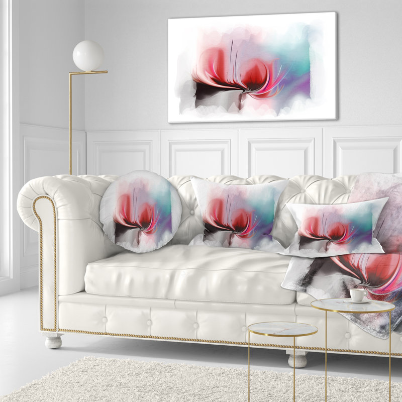 Coussin lombaire floral abstrait à fleurs