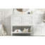 Ensemble de meuble-lavabo 36 po avec ensemble de meuble-lavabo, lavabo en céramique encastré, ensemble de meuble-lavabo autoportant avec 4 tiroirs, armoire de salle de bain à cadre en bois, blanc-2134341348