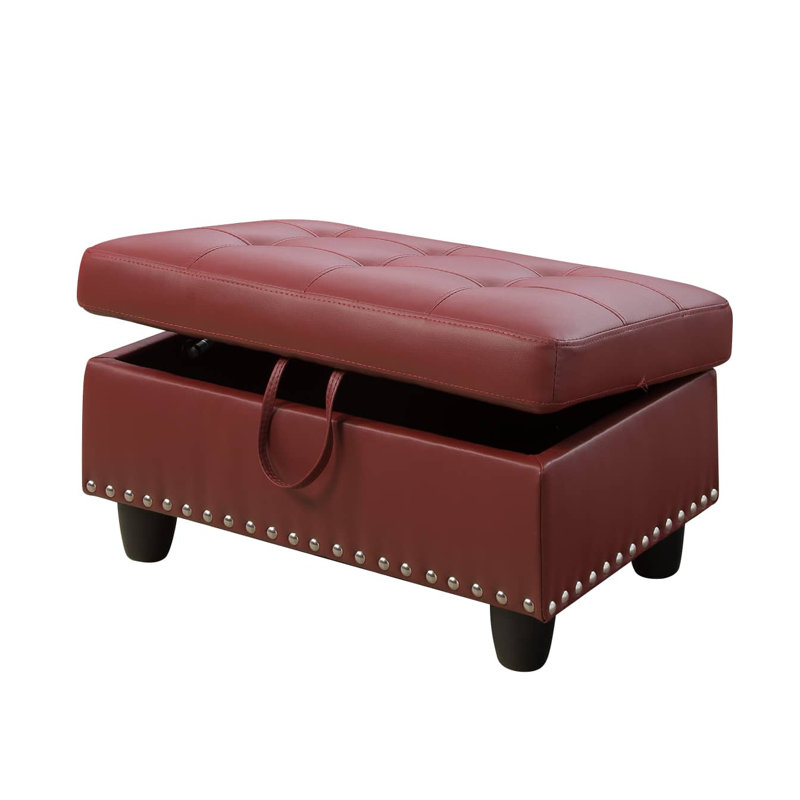 Repose-pieds avec rangement Ginger, Rouge