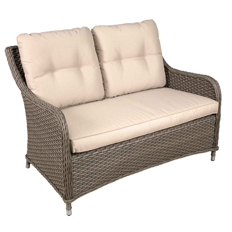Punxsutawney 123cm Wide Metal Loveseat with Cushions