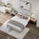 Upholstered Platform Bed, Modern Bed Frame with Button Design Headboard, No Box Spring Required