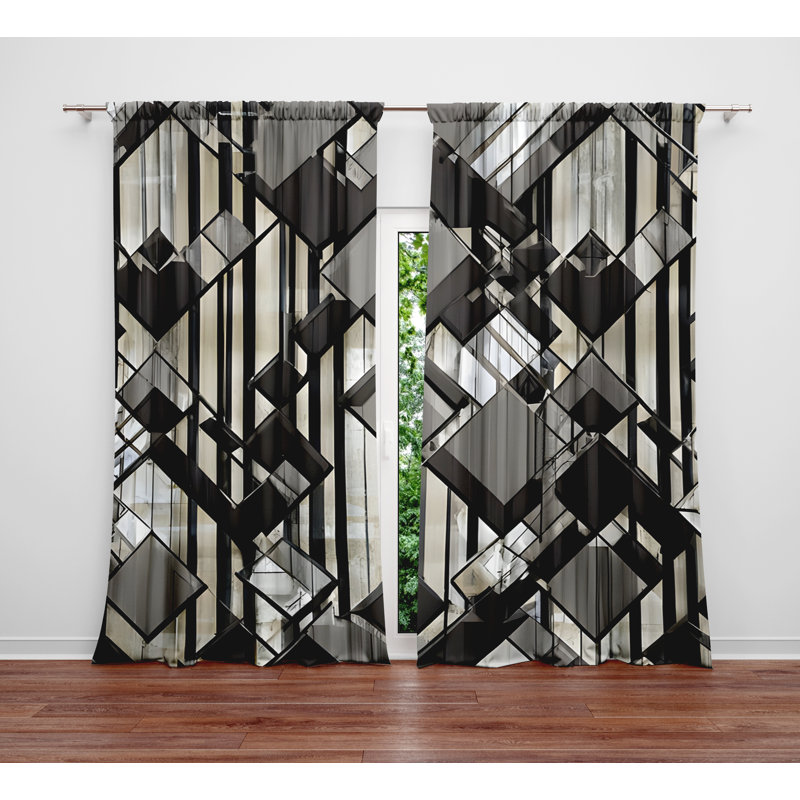 Anainah Semi Sheer Curtain Pair, 20" W x 52" L
