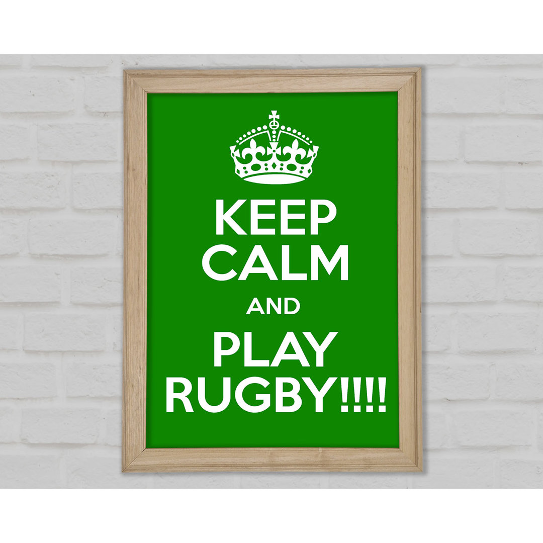 Keep Calm Rugby Gerahmter Druck