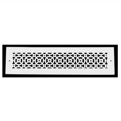 Ouverture de conduit AIR RETOUR 4 po x 20 po | Grille d'air lourde en fonte d'aluminium (6 po x 22 po au total) | Thermolaqué