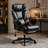 Home High-Back Leather Recliner: Ergonomic Lumbar Support + Retractable Footrest, Fully Adjustable Headrest Height
