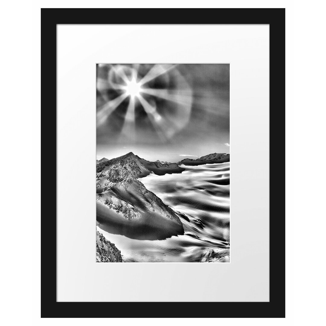 Gerahmtes Poster Winterlandschaft Schnee Sonne Wald