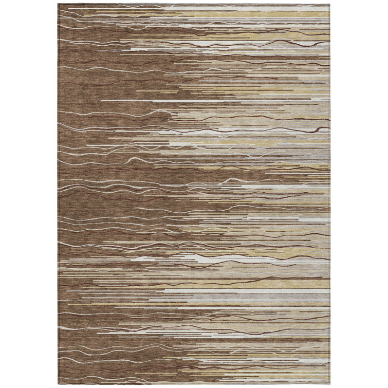 Machine Washable Indoor/Outdoor Chantille ACN996 Paprika Area Rug
