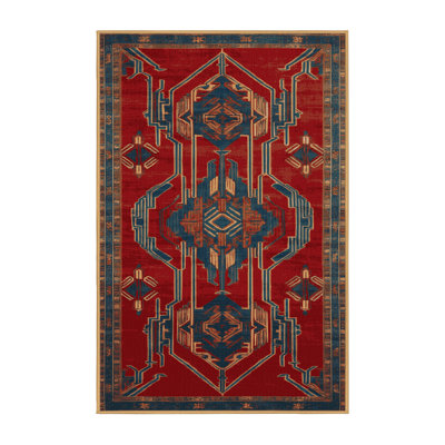 Tapis art déco brun lavable à la machine