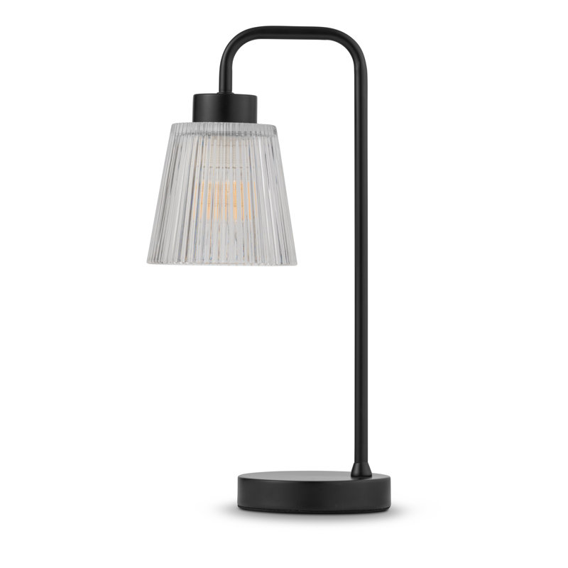 Aubriahna Metal Arched Lamp, Black, Black