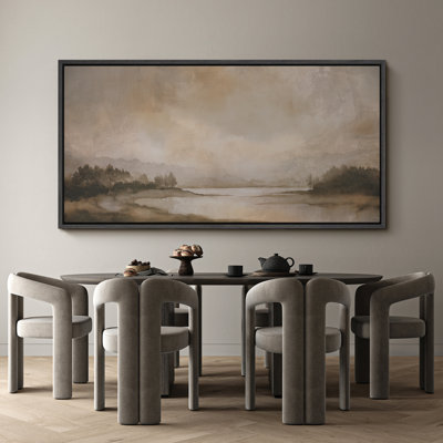 Large Framed Canvas Print Wall Art - Abstract Landscape Print for Modern Home Decor